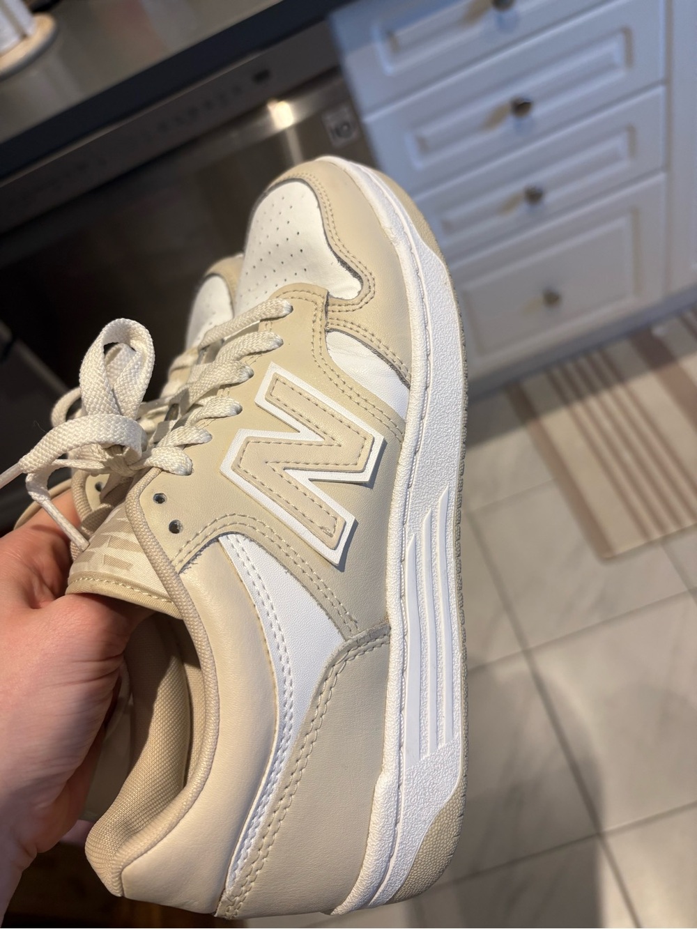 NEW BALANCE 480 SNEAKERS in beige/white - Picture 5 of 5